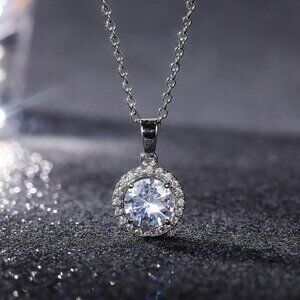 ✨ Exquisite Shiny Hollow Round CZ Dainty Pendant Necklace for WomenEVGG1105